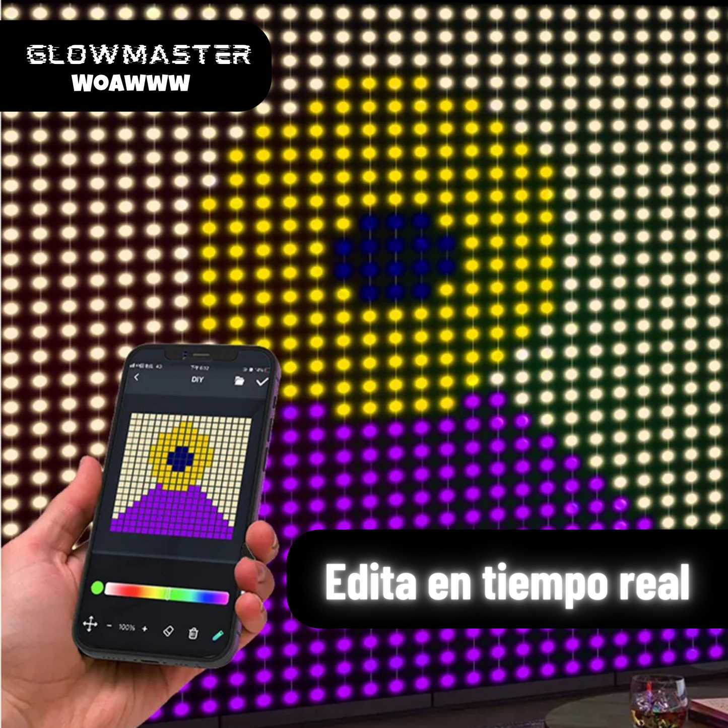 GLOWMASTER LEDS RGB personalizables de cortina