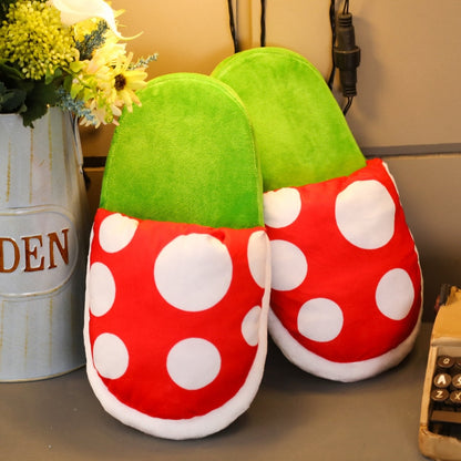 mushroom mushrooms | Mario Bros plush slippers