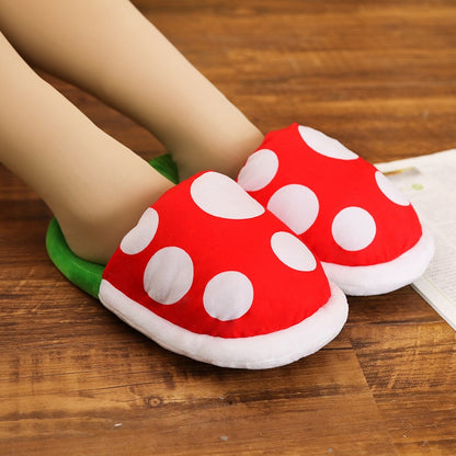 mushroom mushrooms | Mario Bros plush slippers